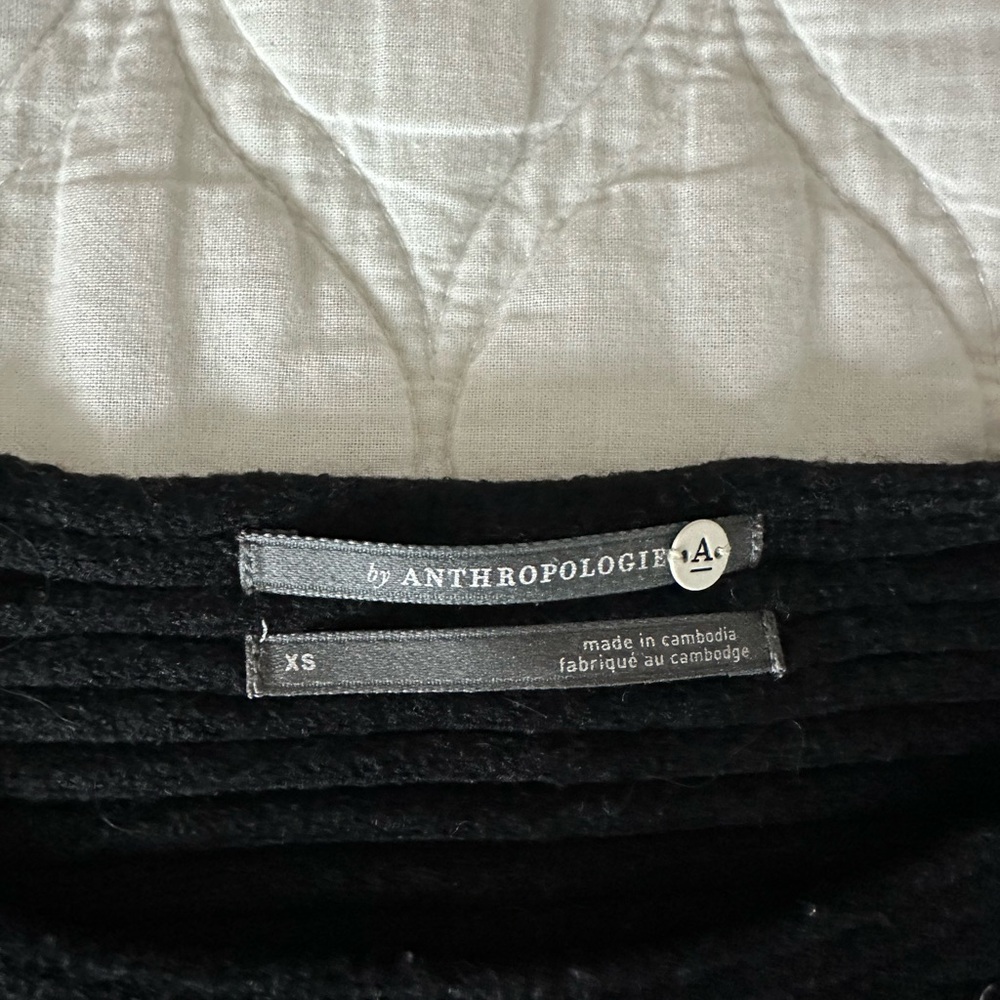 Anthropologie Black Ribbed Sweater - Picture 2 of 4